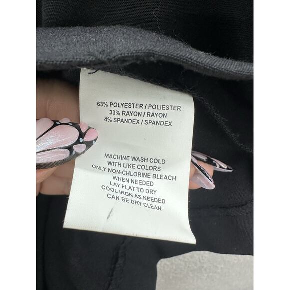 Sag Harbor Womens Blazer Size 14 Black Stretch Two Button Up Short Sleeve - Picture 5 of 11